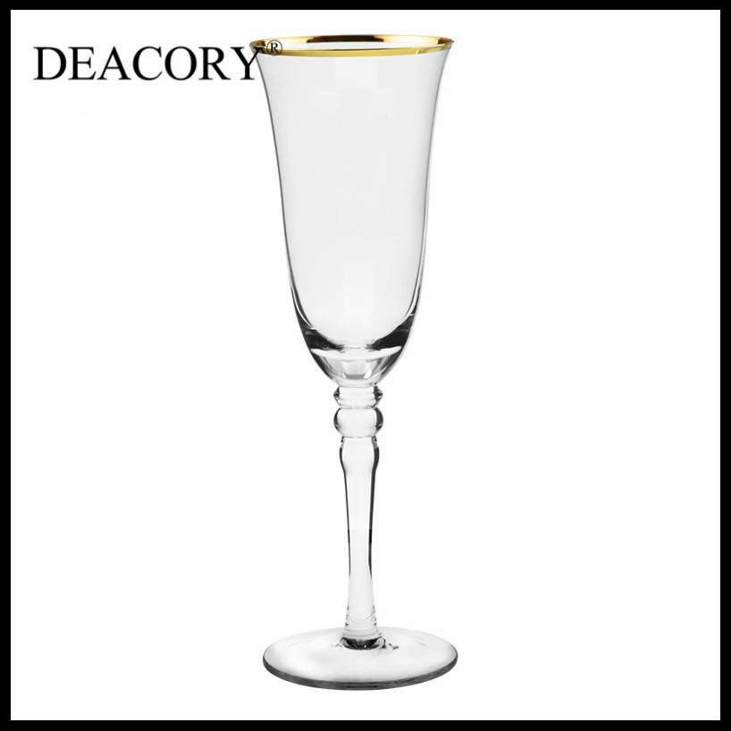 High-Quality Twin Bead Wine Glass with Elegant Gold-Finished Border