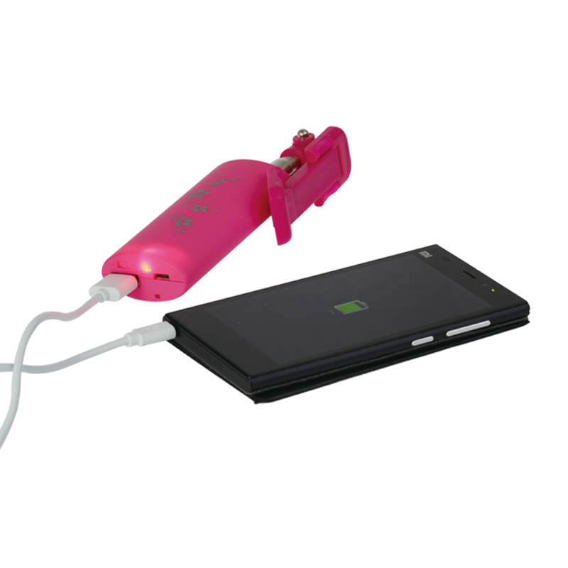 Two in One Wireless Selfie Stick and Power Bank for Mobile Phone