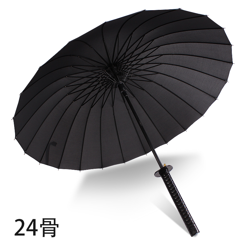 Travel 23inch 24K Samurai Sword Auto Umbrella Straight Handle
