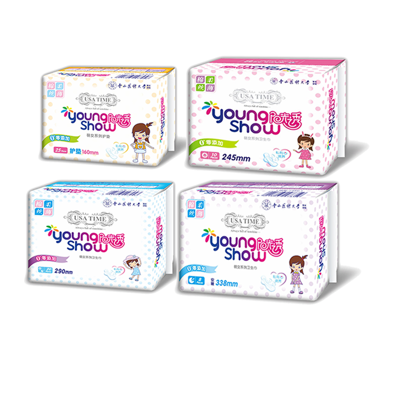 Winged Super Soft Surface Female Sanitary Napkin Menstrual Pads with 3D Leak Guard