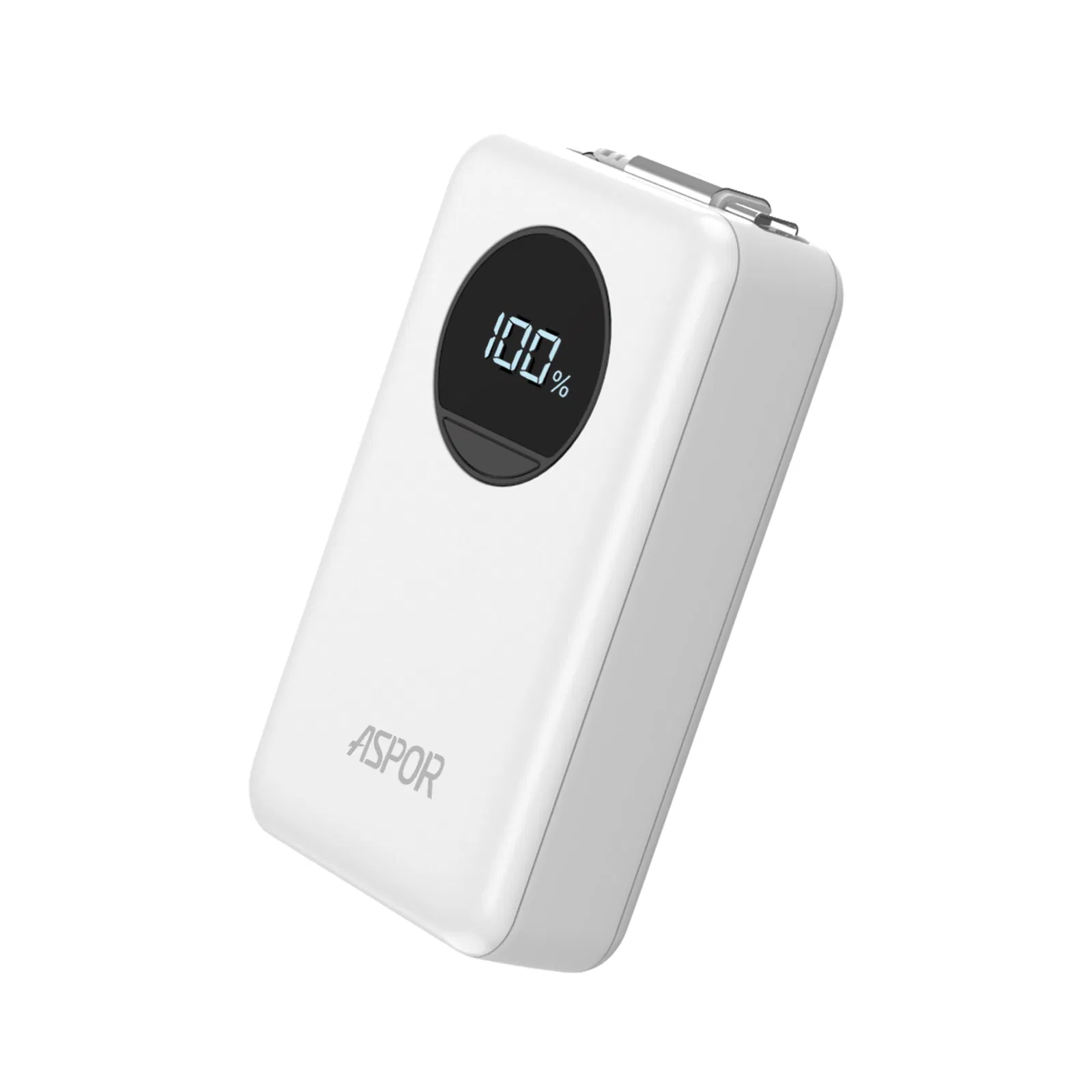 10000mAh Portable Power Bank with Built-in Retractable Charging Cable A372