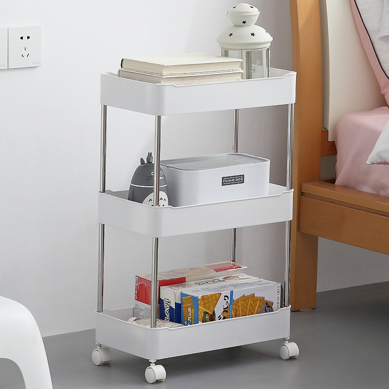 Factory Direct Sales Multi-Purpose Kitchen Bathroom Floor-Standing Storage Rack Storage Trolley Rack