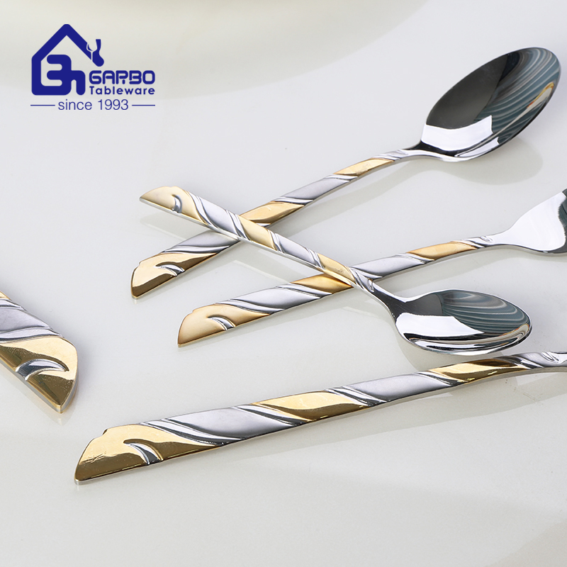 Hot Selling Plating Stainless Steel Dinner Knife with Engraved Handle