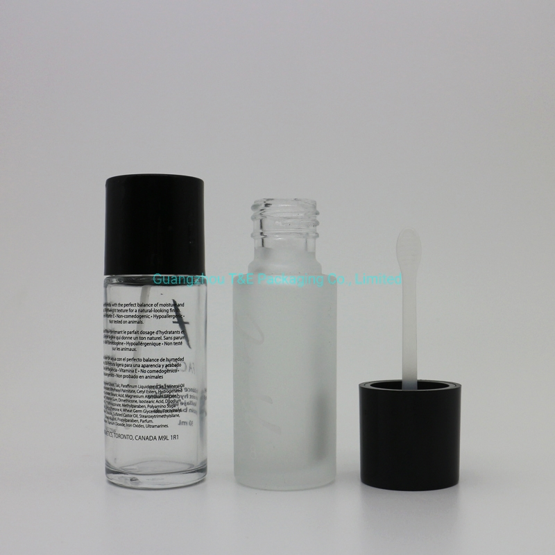 Hot Sale Frosted Glass Foundation Bottle with Cap and Brush