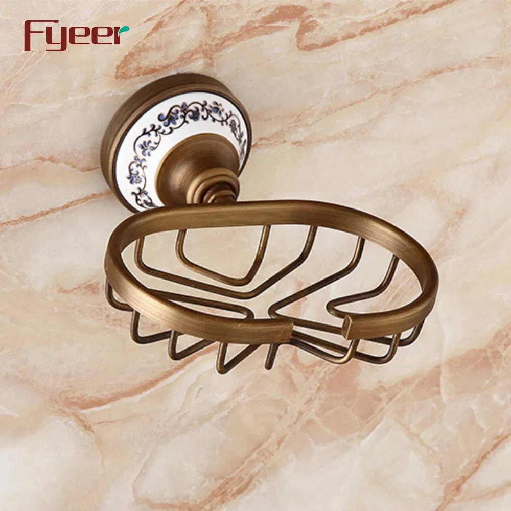 Мыльница античная латунная Fyeer с керамическим основанием