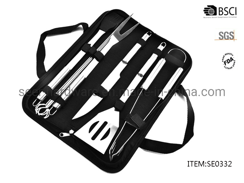 6PCS BBQ Tool with Nylon Bag Packaging (SE0332)