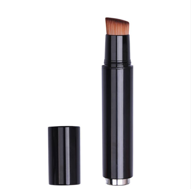 Single Oblique Head Foundation Brush Short Rod Flat Soft Hair Kabuki Foundation Brush for Liquid
