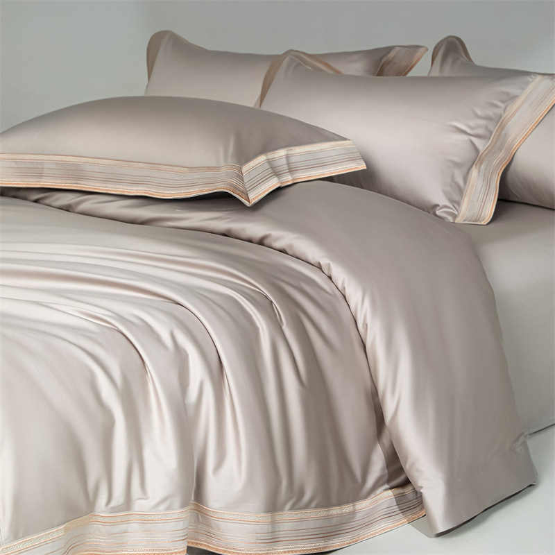 Factory Wholesale Custom 100% Organic Cotton Anti-Static Quilts Simple Fitted Bedding Set