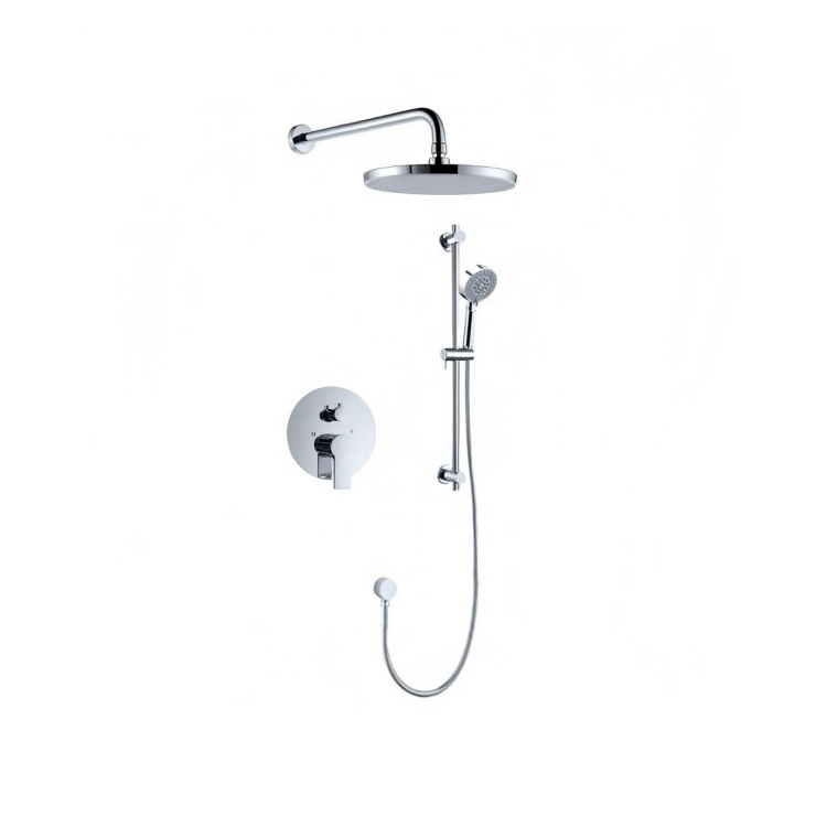 European Economical Rainy Shower Single Function Round Wall Mounted Brushed Bass Bath Shower