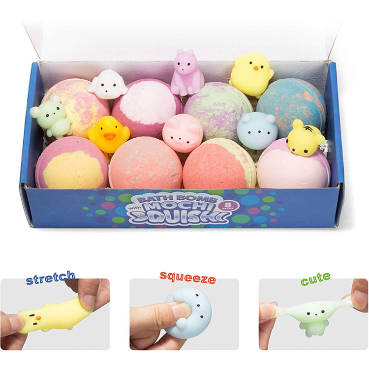 Custom Natural Essential Oil 8 Pack Bubble Bath Bombs Set for Kids