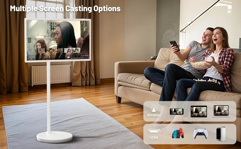 Portable 27-Inch Touchscreen TV with Smart Features