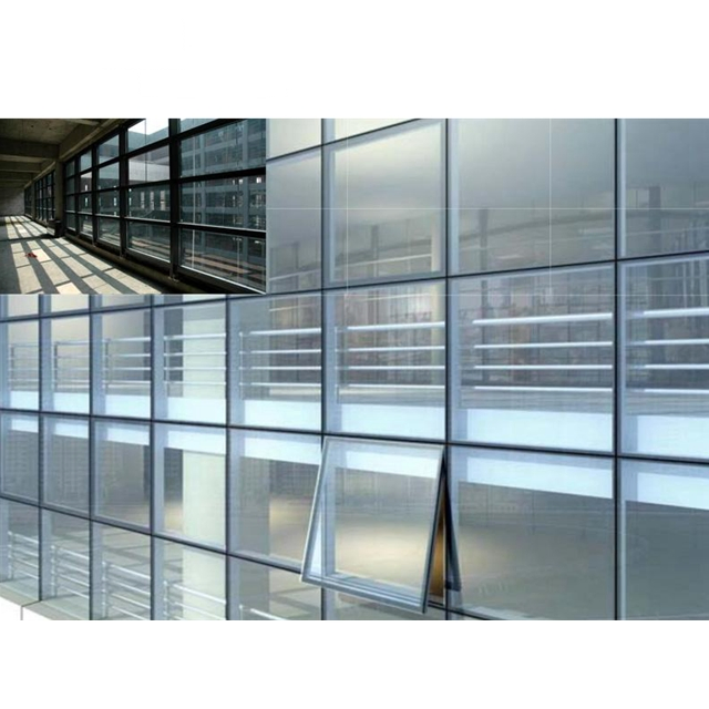 Double Glazing Frame Less Aluminum Building Curtain Glass Wall