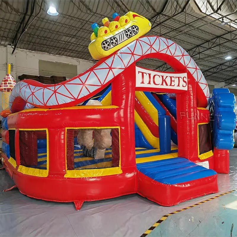 Rollercoaster Commercial Inflatable Bounce House Kids Playhouse Bouncy Combo Castle Jumping Air Bouncer Inflatable Castle