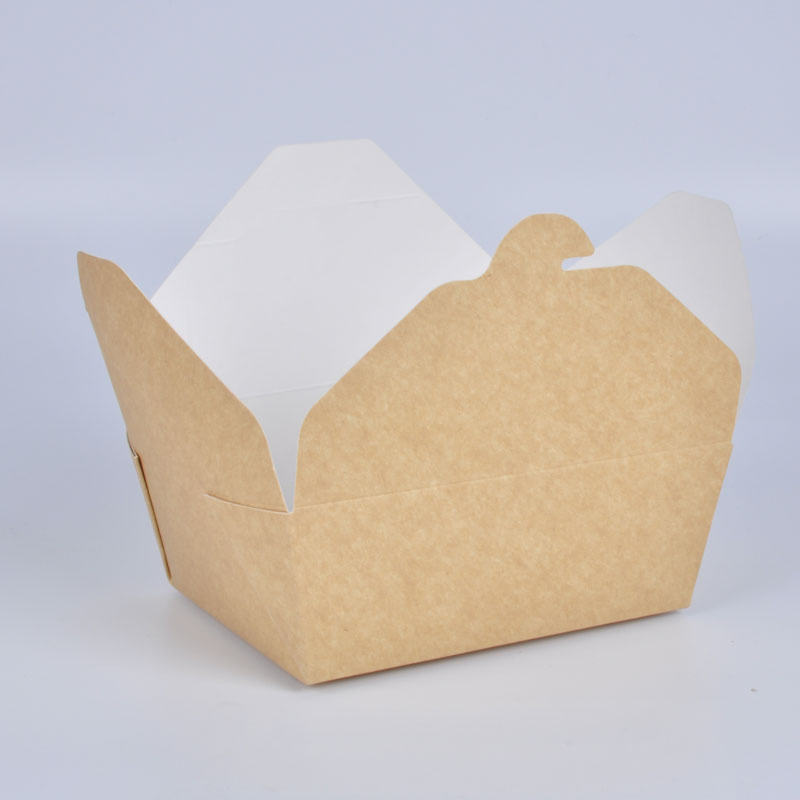 Disposable Food Grade Biodegradable Kraft Paper Lunch Box White Cardboard Takeaway Box