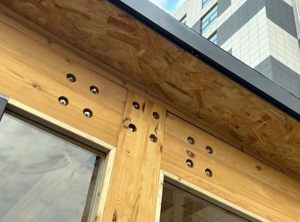 Column Wood Strip Ancient Building Log Column