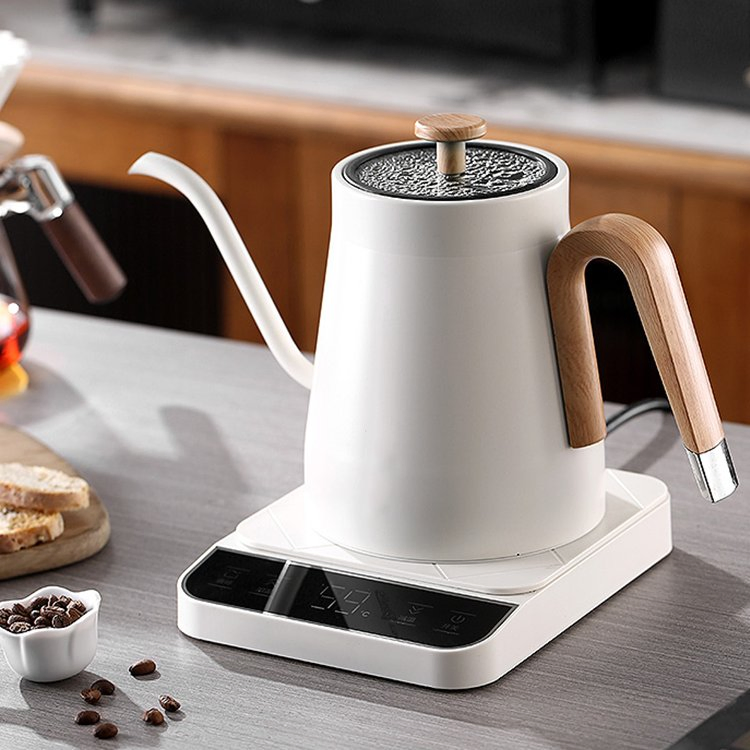 Temperature Control 1350W Stainless Steel Electric Pour-Over Coffee Makers Electric Tea Kettle with Long Spout Coffee Kettle