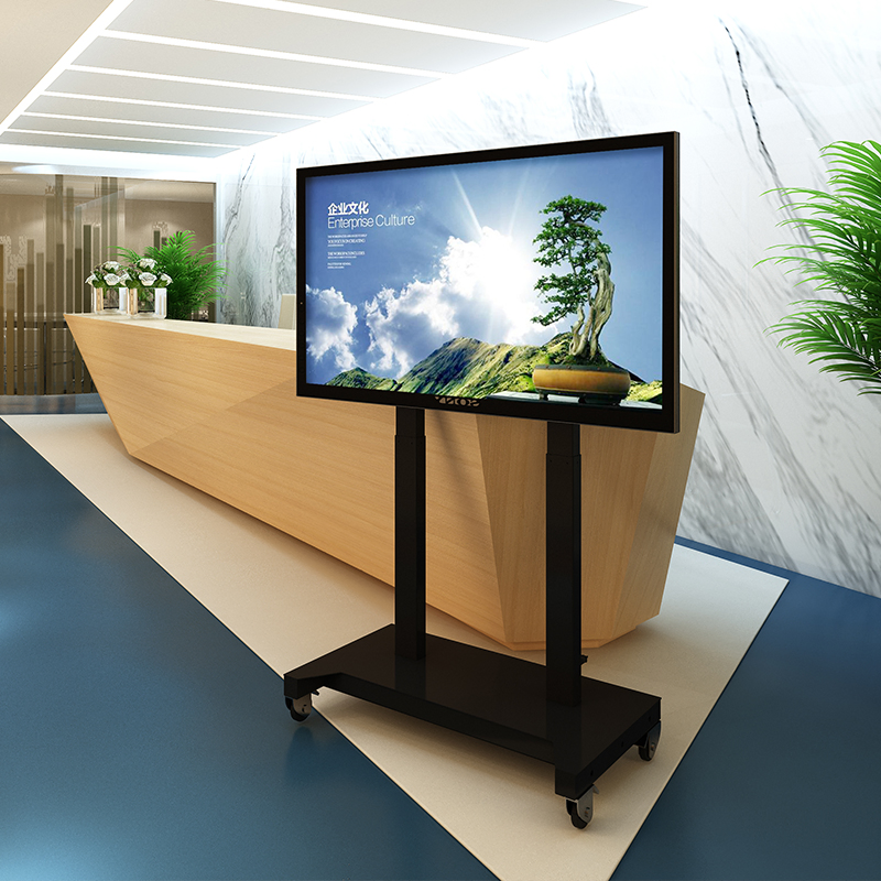 Mobile Electric Adjustable LCD LED TV Trolley Drop and Down TV Stand Cart with Wheels