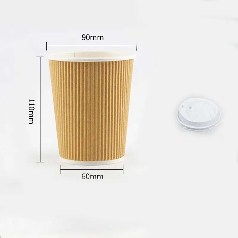 Бумажный гофрированный стакан с PE-покрытием, 16 oz