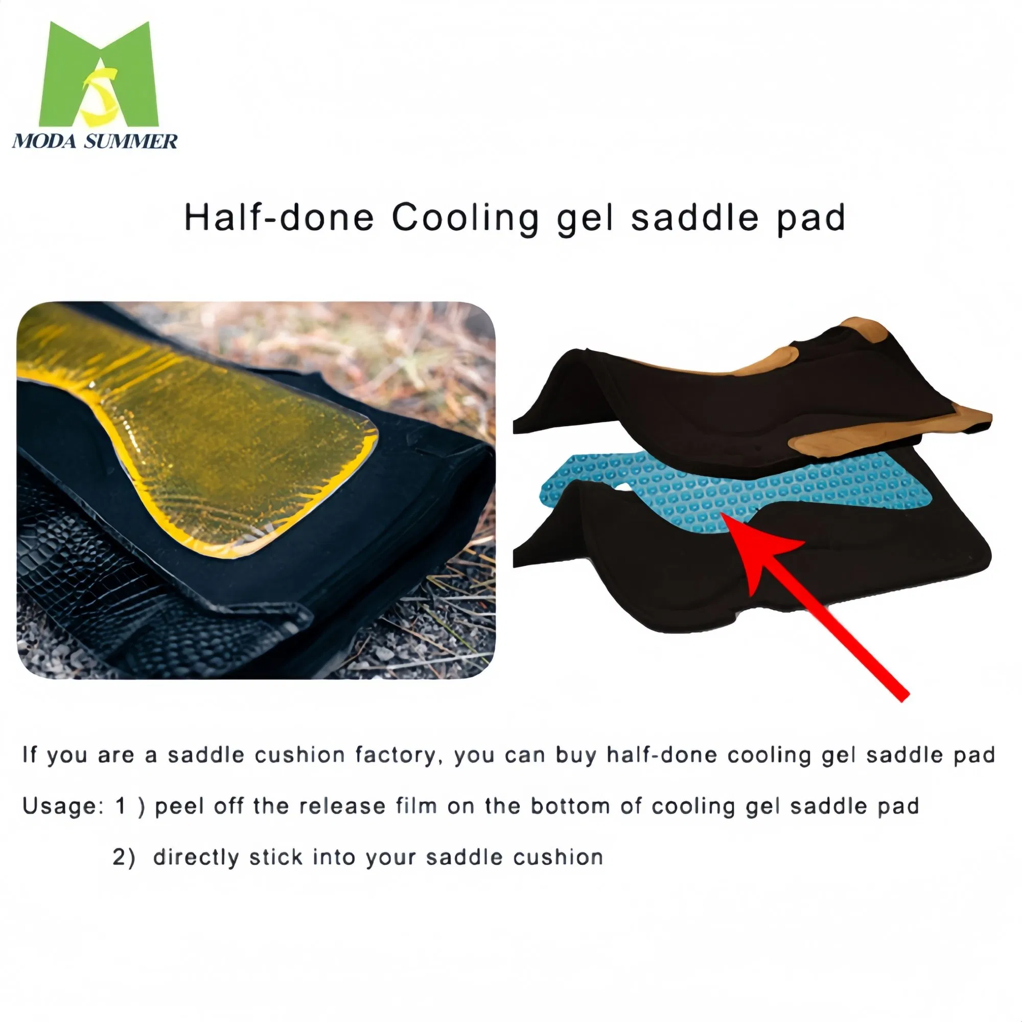 Super Soft Pads Horse Back Support Transparent Gel Anti Slip Rear Riser Pad