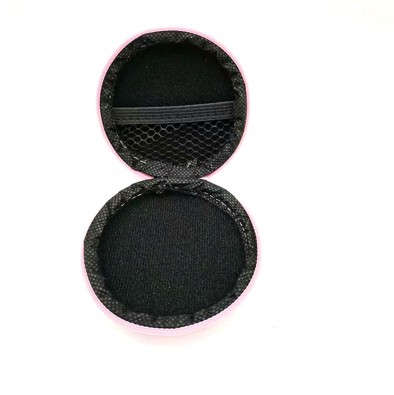 Factory Wholesale Round Shape Hard Shell Case Dazzle Colored PU EVA Earphone Case