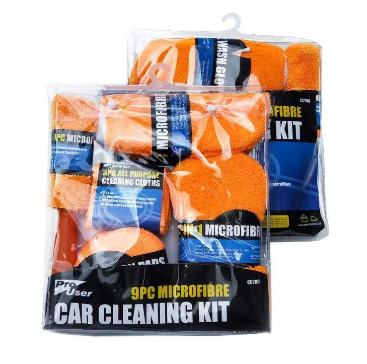 9PCS Microfiber Car Wash Brush Kit with Sponge