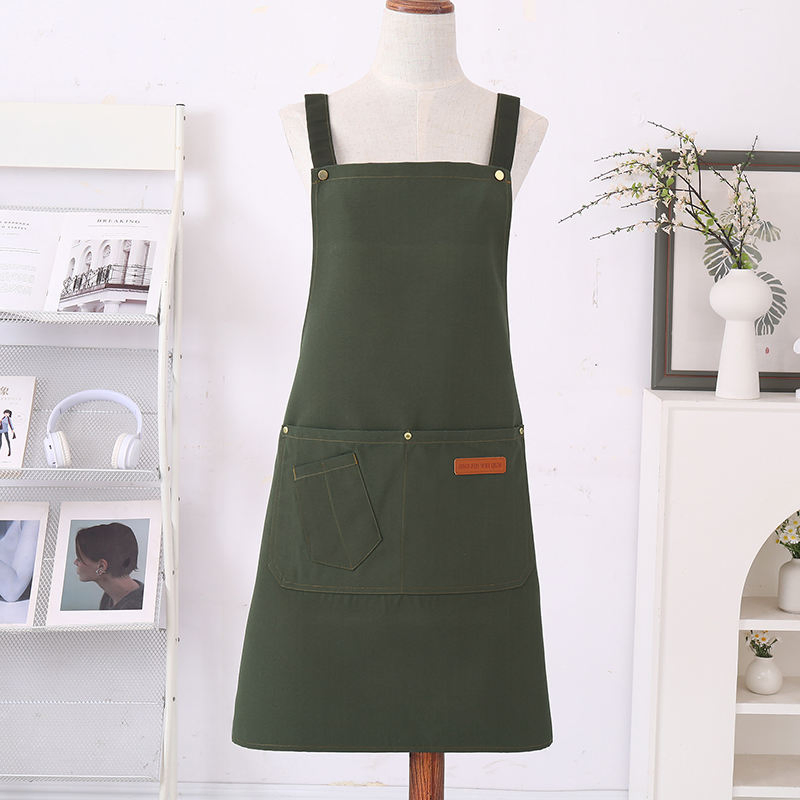 Manufacture Custom New Stylist Waterproof Restaurant Bar Chef Unisex Coffee Shop Canvas Bib Apron