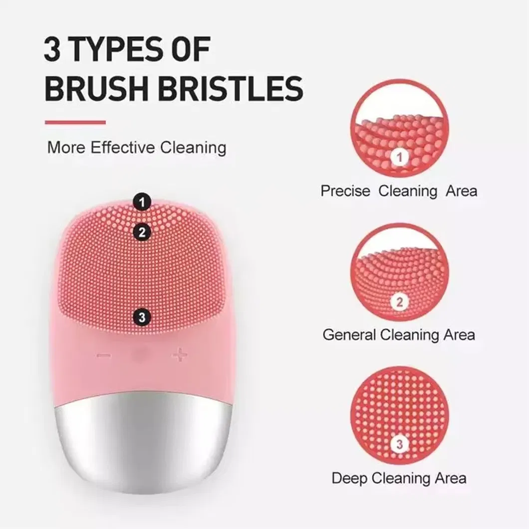 Manual Electric Facial Cleansing Brush Silicone Sonic Face Cleaner Deep Pore Cleaning Skin Massager Face Cleansing Brush Device Gifts for Women's Day