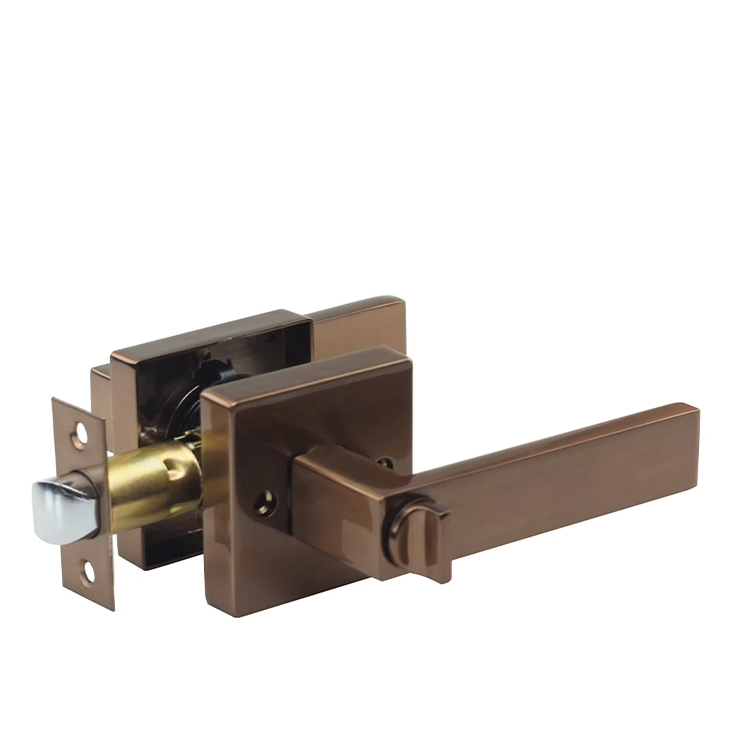 Heavy Duty Matte Black Door Knob Reversible Square Handle Lock