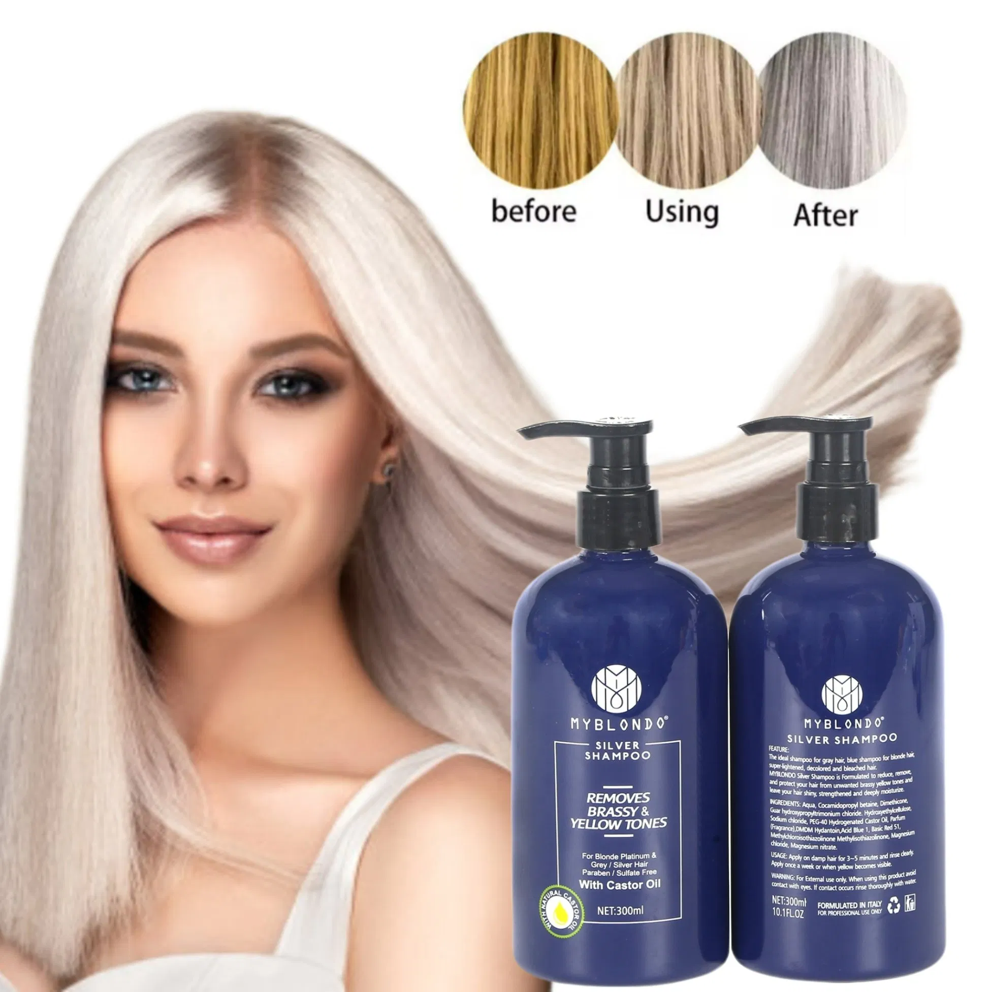 New Package Wholesale Custom Logo 280ml 300ml Purple Shampoo Brands