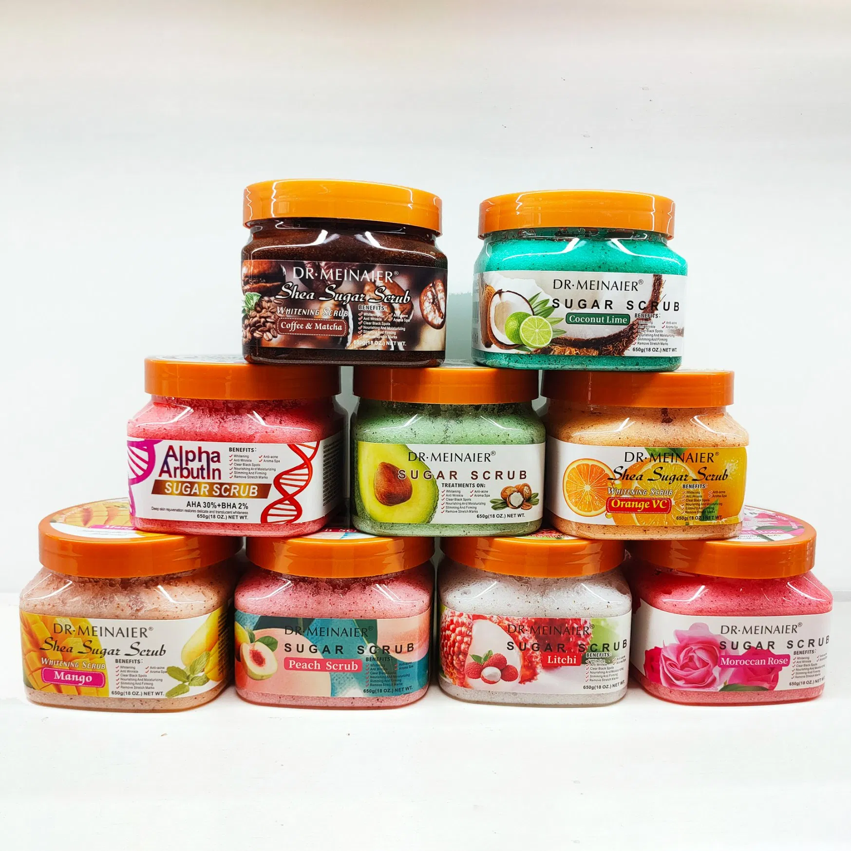 OEM Proprietary Brand Vegan Organic Body Scrub Lemon Infused Whitening and Exfoliating Cream