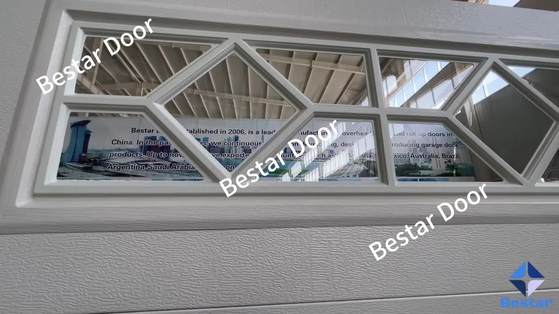 Automatic Folding Commercial Exterior Anodized Black Aluminum Panel Glass Garage Door