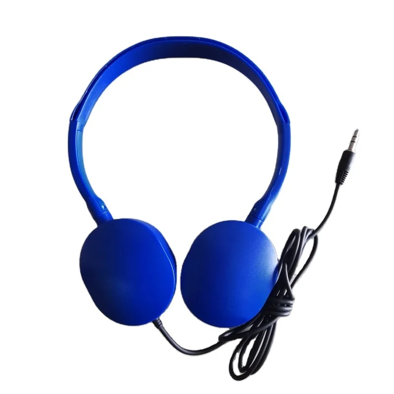 Hot Sale 3.5mm Connector Wired Aviation Headsets Cheapest Disposable Headphone for Students Kids Tourist Bus Hospital Airline