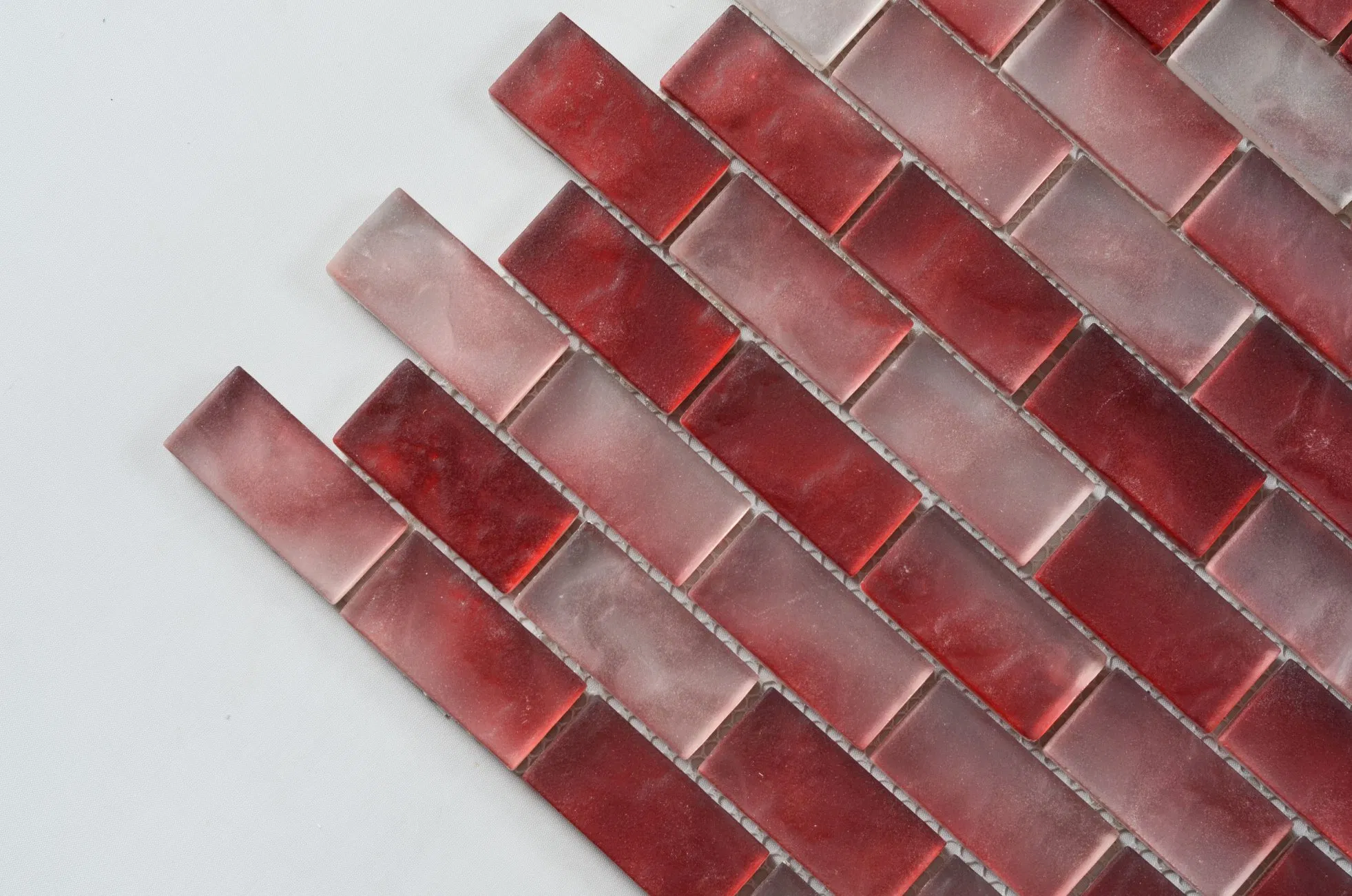 Stone Texture Matt Surface Glass Mosaic Subway Tile Sheets