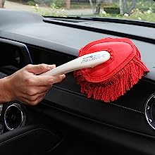 Detailing Kit with Ergonomic Plastic Handle Premium Car Microfiber Feather Multi-Purpose Duster