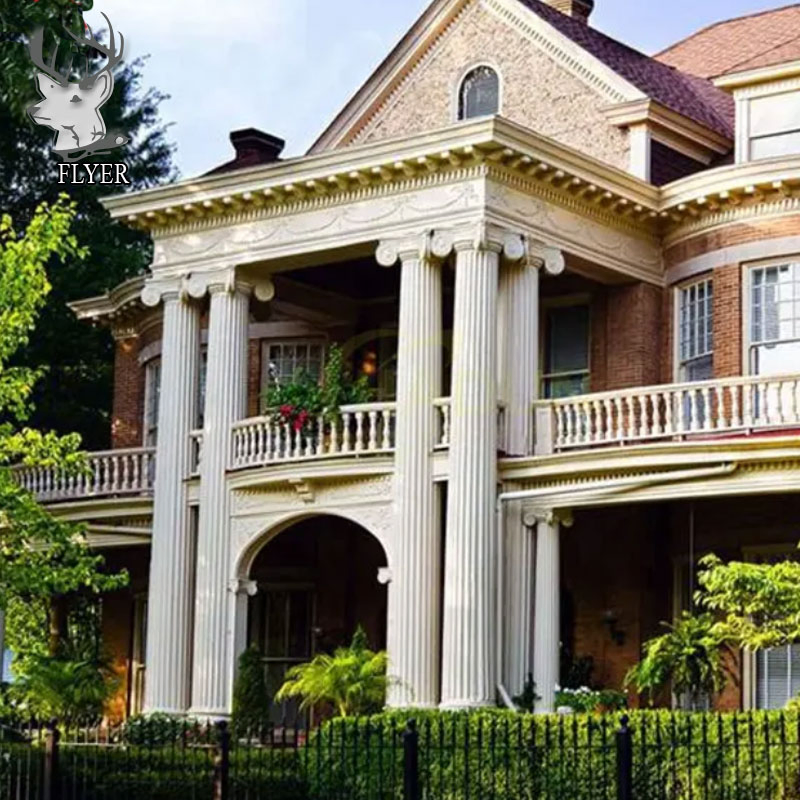 Villa Government Office Building Exterior Decorative Natural Stone Roman Pillar Marble Column