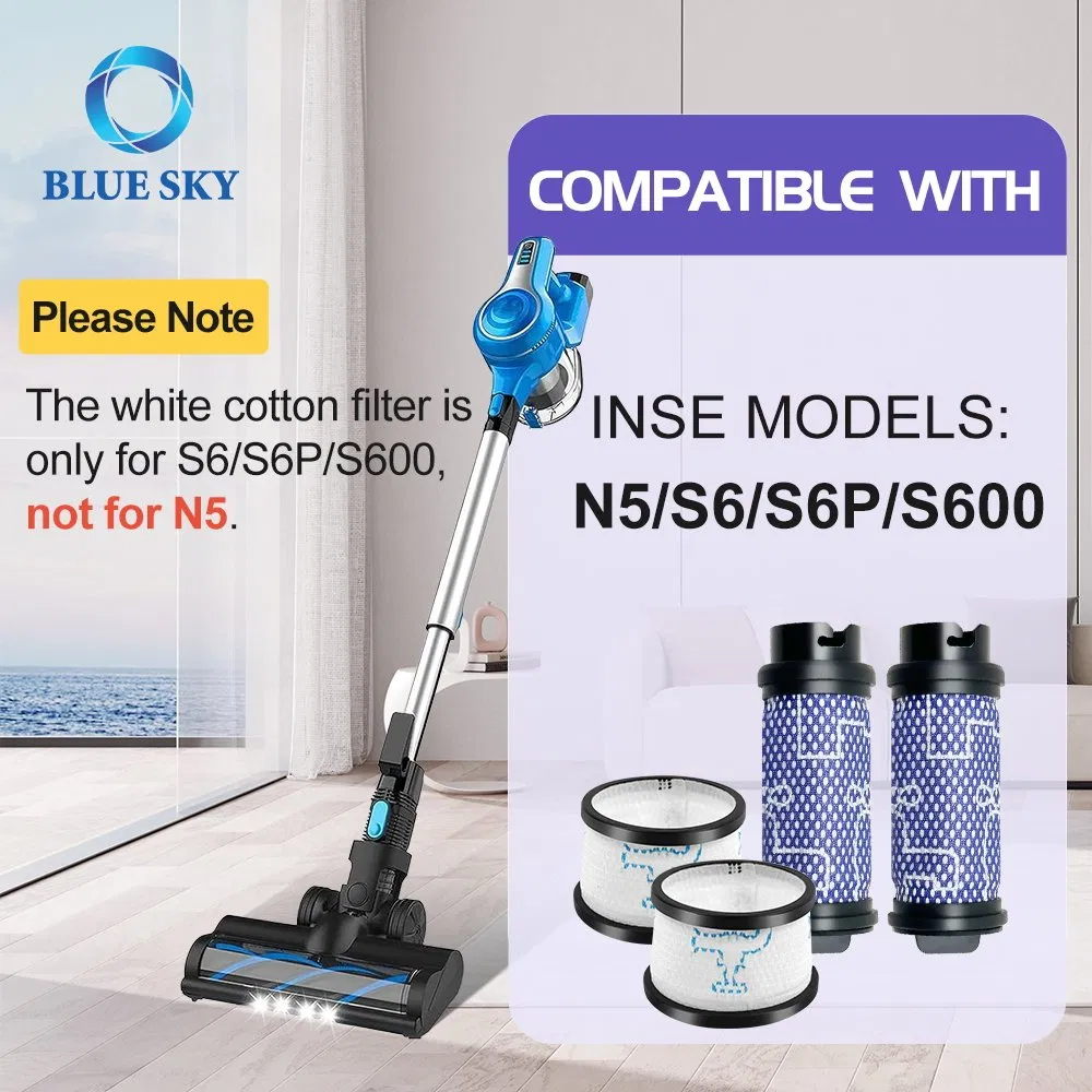 Vacuum Dust Bin Filter S600 S6p Part Accessories White Purple Primary Filter Fit for Inse S600 S6p S6 N5 Cordless Vacuum Cleaner