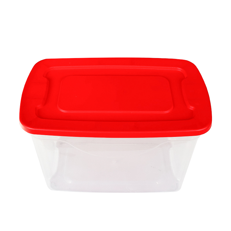 Plastic Heavy Duty 20 Gallon Storage Tote Multi-Purpose Box Transparent Base Colorful Lid