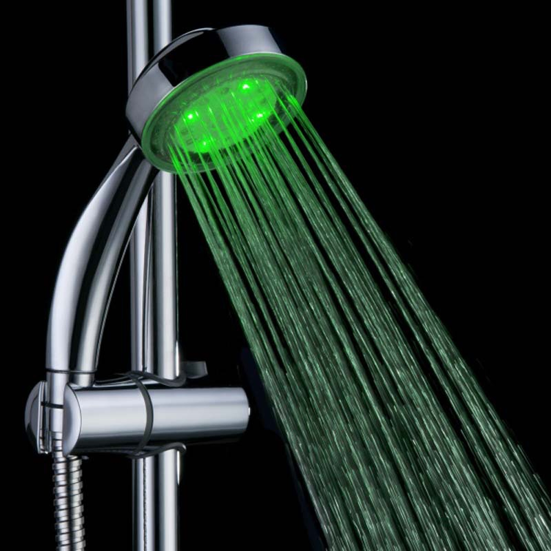 Luxury Bathroom Accessories Large Color Chang Hand LED Shower Head Temperature with Light