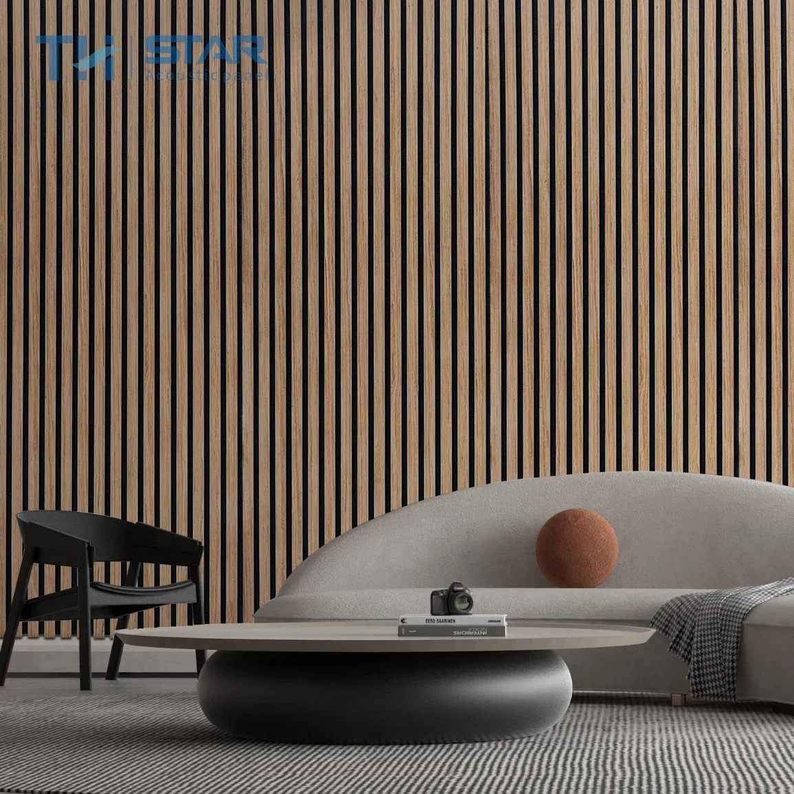 Th-Star Absorbing High Density Decorative Acoustic Panel Wood Veneer for Building Materials