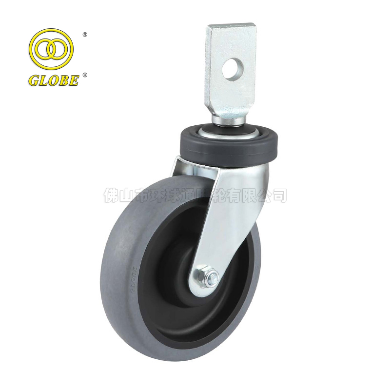 Medium Duty Caster PU TPR Wheel Artificial Rubber Castor for Shopping Cart