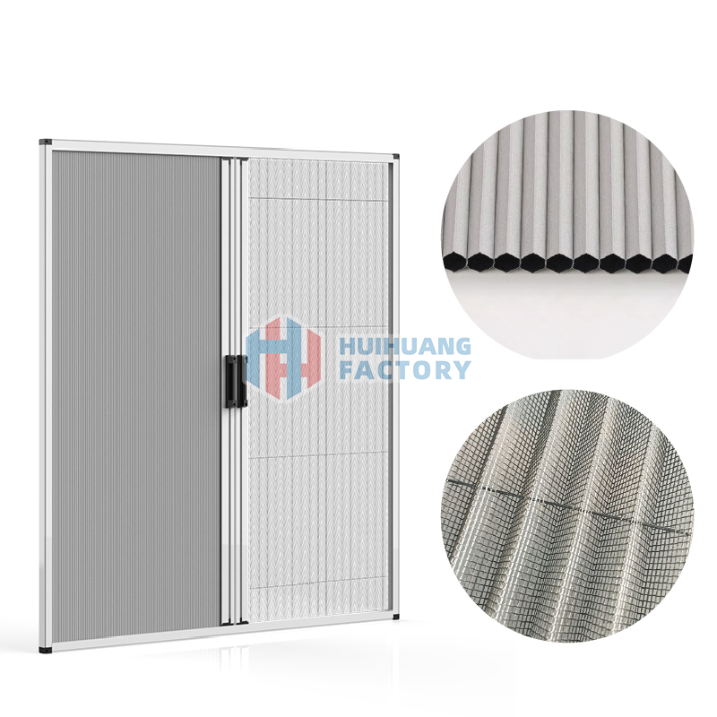 Shade Honeycomb Curtain with Invisible Pleated Insect Mesh for Window or Door