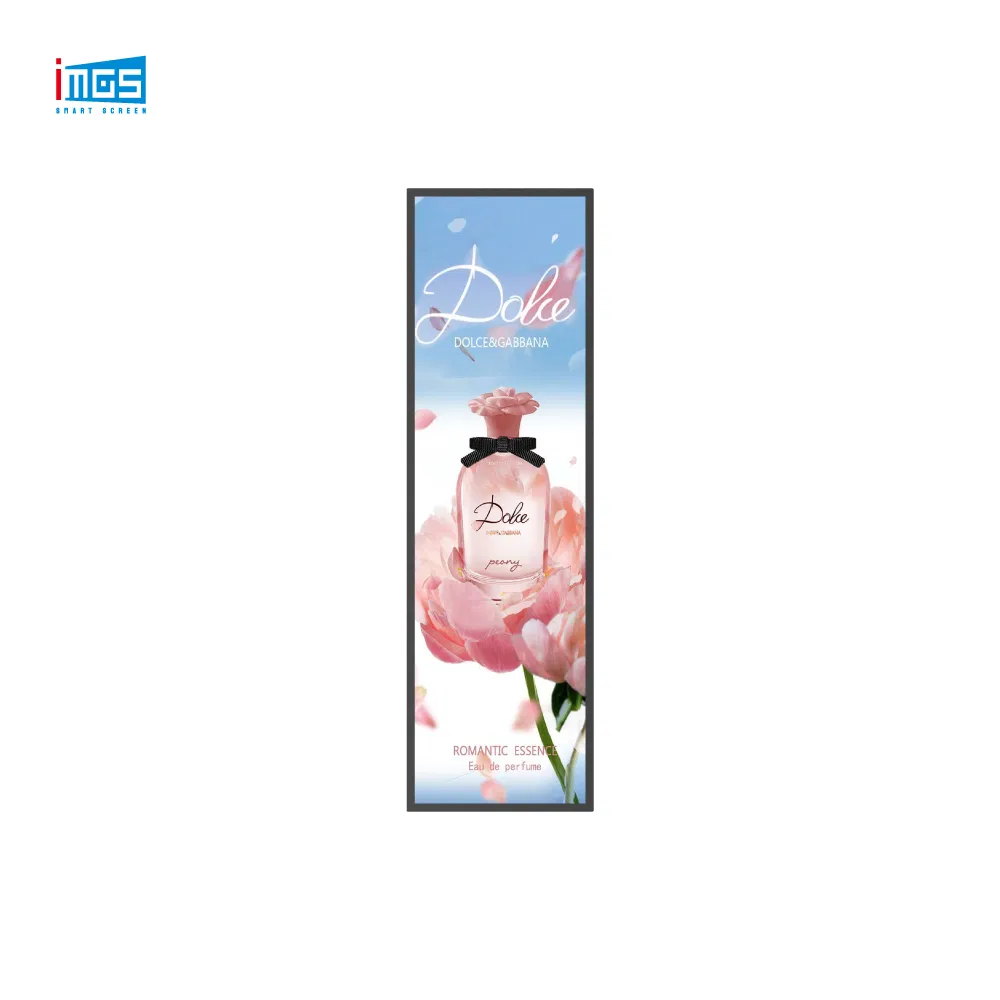 Display Indoor Stretched Bar Wide LCD Shelf Advertising Screen for Retail Store