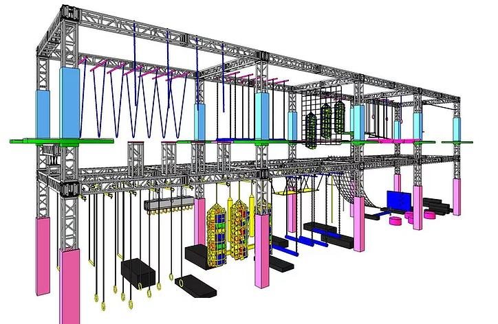 Obstacle Course Monkey Bars Truss System - Truss10FT X 10FT Goalie Post Box Truss