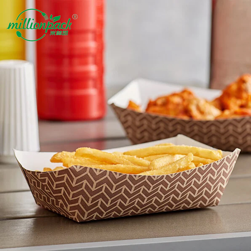 Heavy Duty Disposable Kraft Food Tray for Outdoor Picnic and BBQ Party