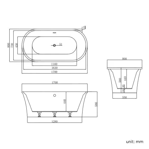 Компактная акриловая ванна для малогабаритных квартир