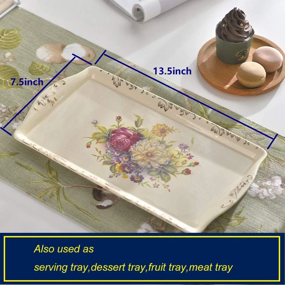 Elegant Floral Ceramic Cup and Teapot Tea Set