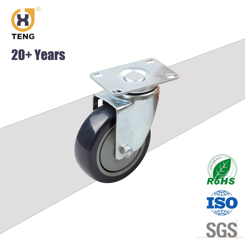 OEM China Factory Industry Medium Duty 3 Inch Rigid Fix White PA Nylon Castor Trolley Wheel Caster