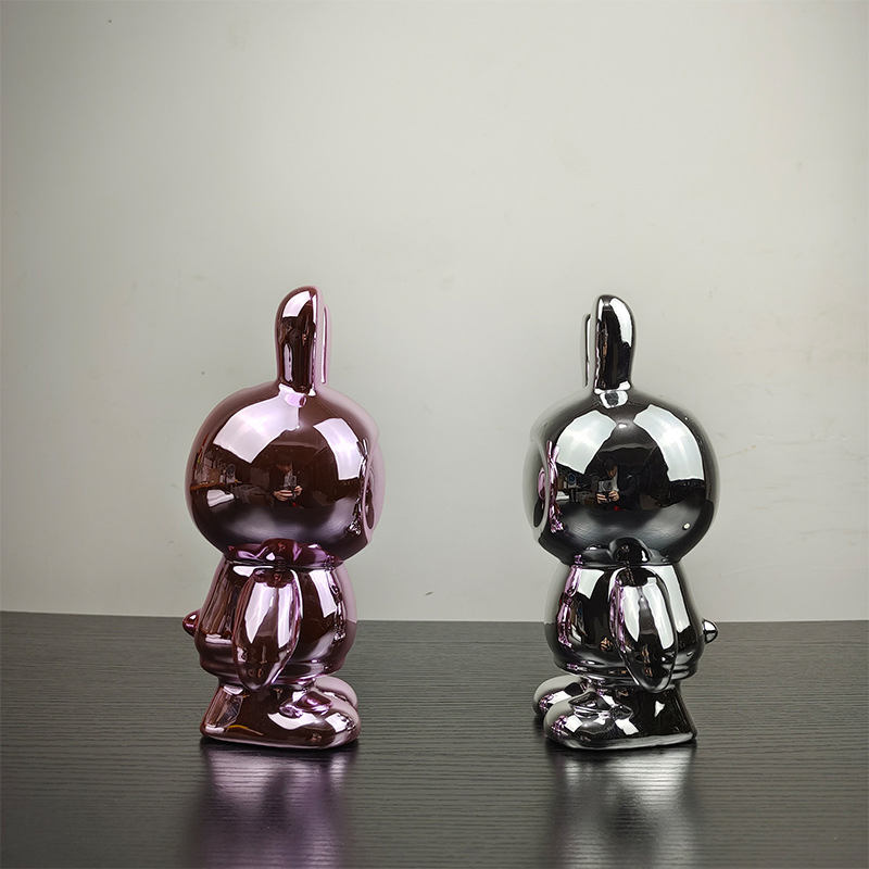 Custom Styles for Savings Enthusiasts Handmade Ceramic Electroplating Multi-Color Rabbit Piggy Banks