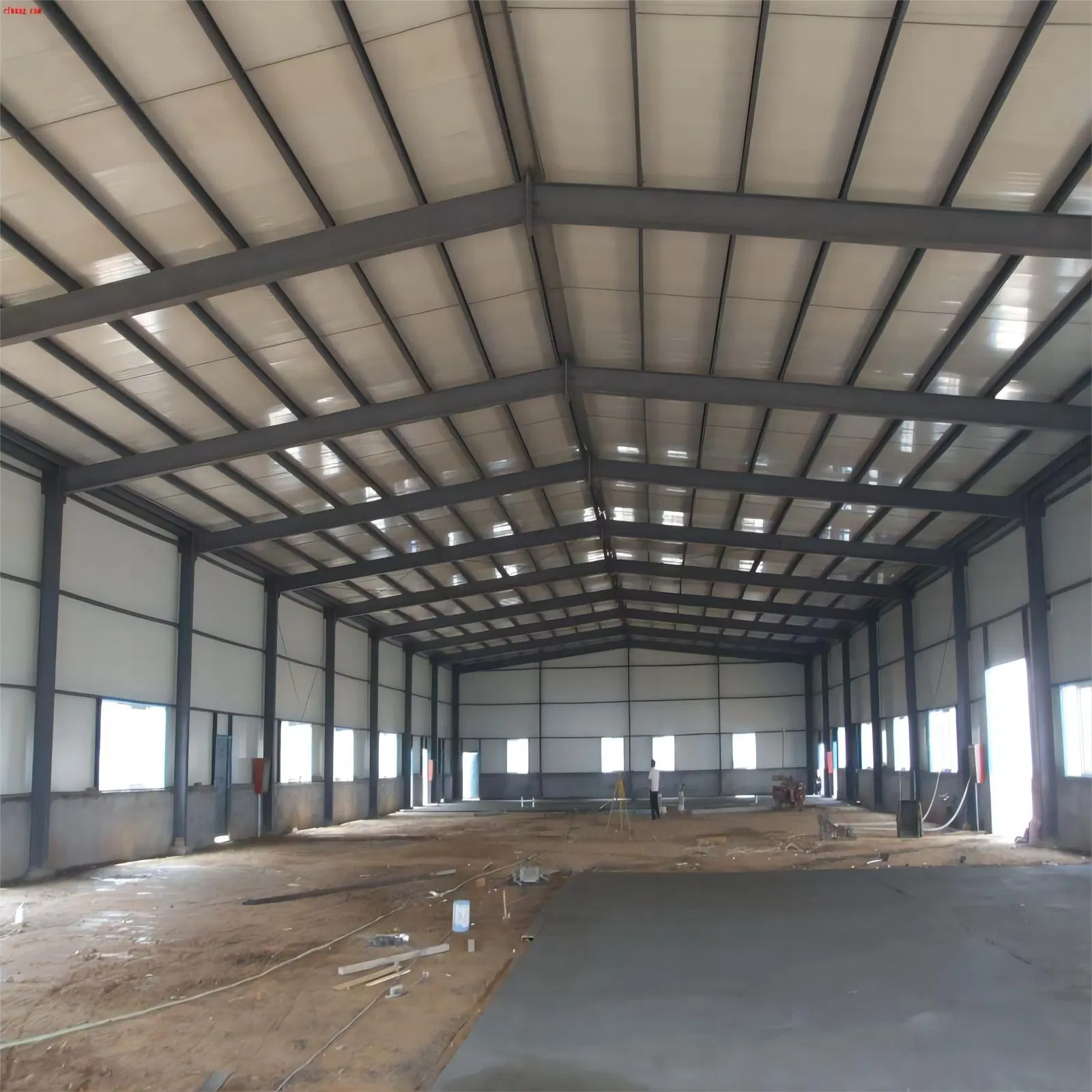 H Section Column Lightweight Steel Structure Clean Span Portal Frame Workshop