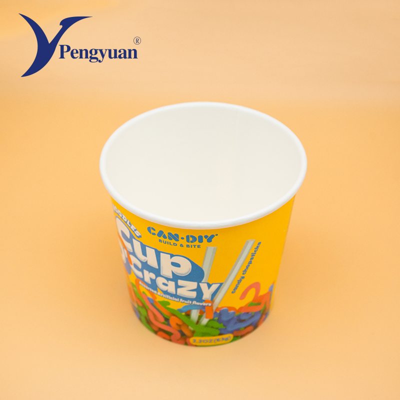 Custom Disposable Logo Printed Ice Cream Cup Frozen Yogurt Paper Cup with Lid